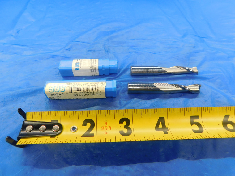 2PCS NEW SGS 21/64 O.D. 1" LOC CARBIDE END MILL 3/8 SHANK 2 FL 30341 .328125 - M-AS1098RDT