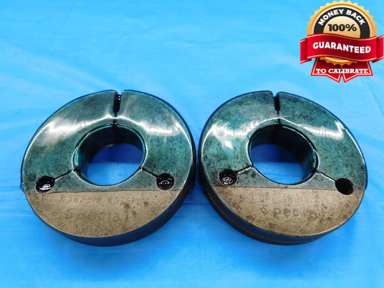 1.562 18 NS LOCKNUT NO3 THREAD RING GAGES GO NO GO P.D.'S = 1.5269 & 1.5224 - DW17610LVR