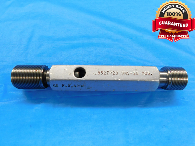 BUDGET .8527 20 UNS 2B MODIFIED THREAD PLUG GAGE GO NO GO P.D.'S = .8202 & .8259 - DW17639RD