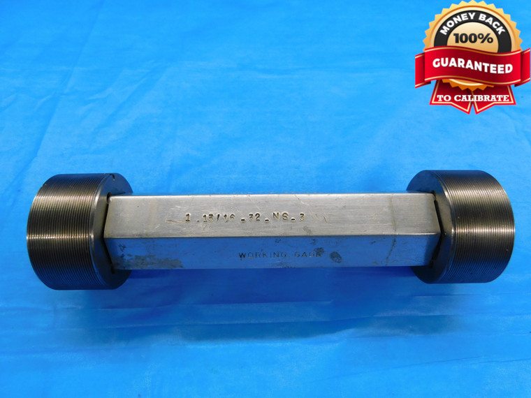 1 13/16 32 NS 3 THREAD PLUG GAGE 1.8125 GO NO GO P.D.'S = 1.7922 & 1.7964 CHECK - DW17650RD