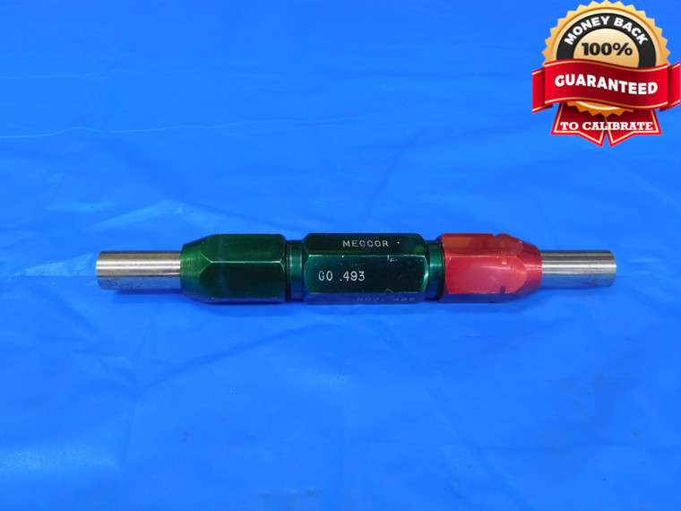 .4930 & .4950 PIN PLUG GAGE GO NO GO .5000 -.0050 1/2 12.573 mm .493 .495 - MB9262RD