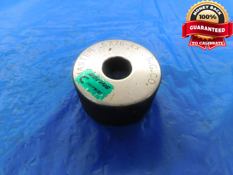 .5776 CLASS XX MASTER PLAIN BORE RING GAGE .5781 -.0005 OVERSIZE 37/64 14.671 mm - AS1352RD