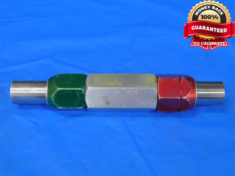 .8530 & .8570 CL X PIN PLUG GAGE GO NO GO .8594 -.0024 55/64 21.768 mm .853 .857 - MB9359RD