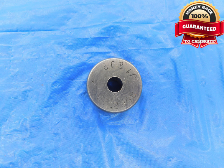 .2998 CLASS X MASTER PLAIN BORE RING GAGE .2969 +.0029 UNDERSIZE 19/64 7.615 mm - AS1450RD