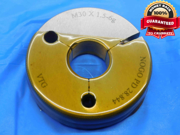 M30 X 1.5 6g METRIC VERMONT THREAD RING GAGE 30 NO GO ONLY P.D. = 28.844 CHECK - DW17734BB2