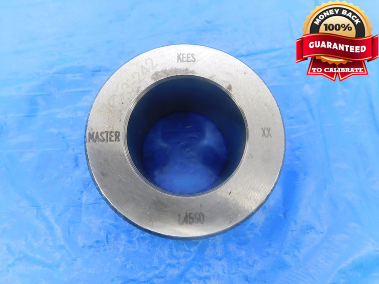 1.4560 CL XX MASTER PLAIN BORE RING GAGE 1.4531 +.0029 1 29/64 37 mm 1.456 - AS1501RD