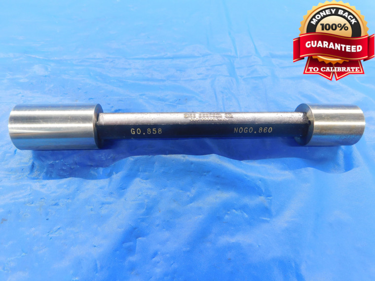 .8580 & .8600 CL X PIN PLUG GAGE GO NO GO .8594 +.0006 55/64 22 mm .858 .860 - AS1519RD
