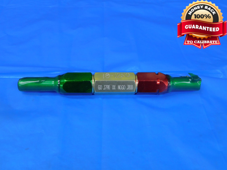 .3790 & .3810 CL XX PIN PLUG GAGE GO NO GO .3750 +.0040 3/8 9.677 mm .379 .381 - MB9554BB2