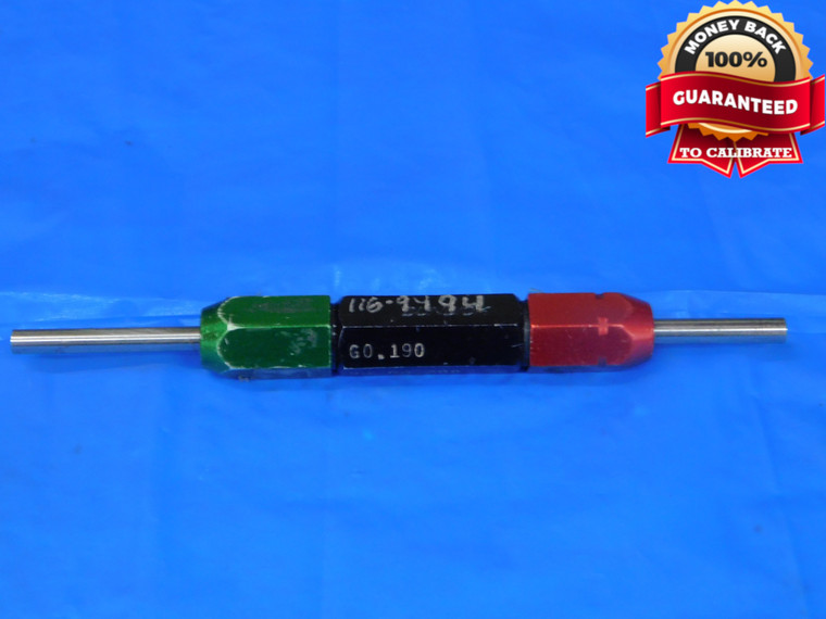 .1900 & .2000 CL X PIN PLUG GAGE GO NO GO .1875 +.0025 3/16 5 mm .190 .200 - MB9600BB2
