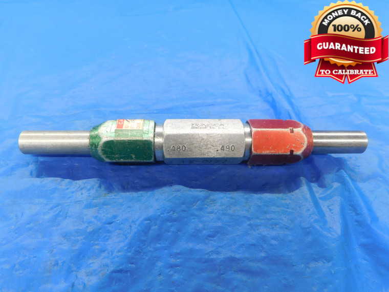 .4800 & .4900 PIN PLUG GAGE GO NO GO .5000 -.0100 UNDERSIZE 1/2 12 mm .480 .490 - AS1707BB2