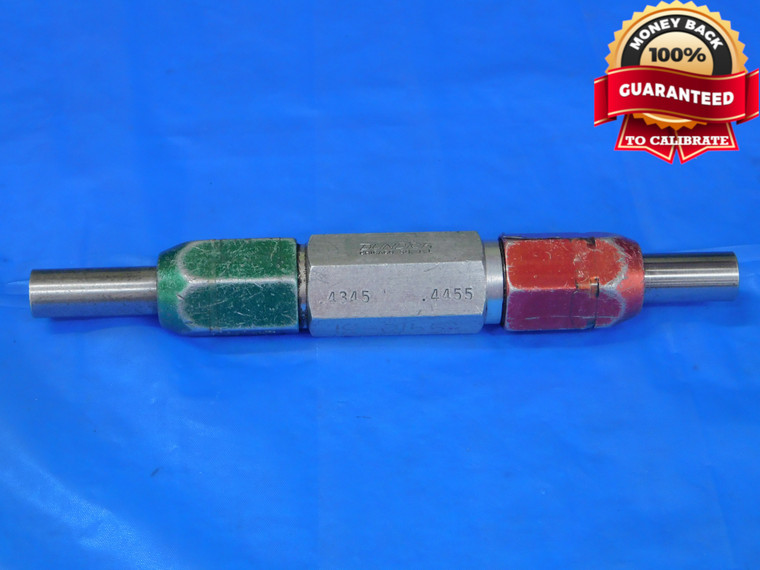 .4345 & .4455 PIN PLUG GAGE GO NO GO .4375 -.0030 UNDERSIZE 7/16 11 mm - MB9664BB2