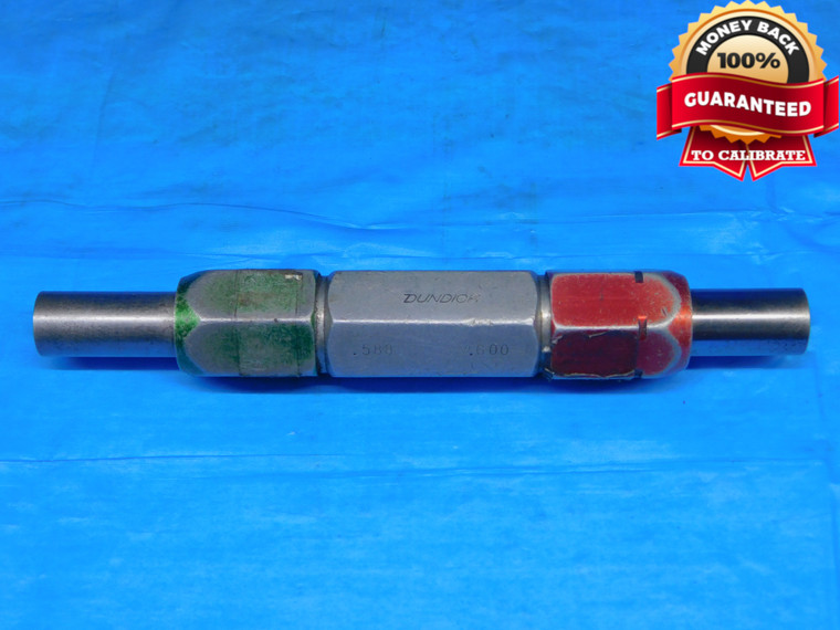 .5880 & .6000 PIN PLUG GAGE GO NO GO .5938 -.0058 19/32 15 mm .588 .600 DUNDICK - AR9549BB2