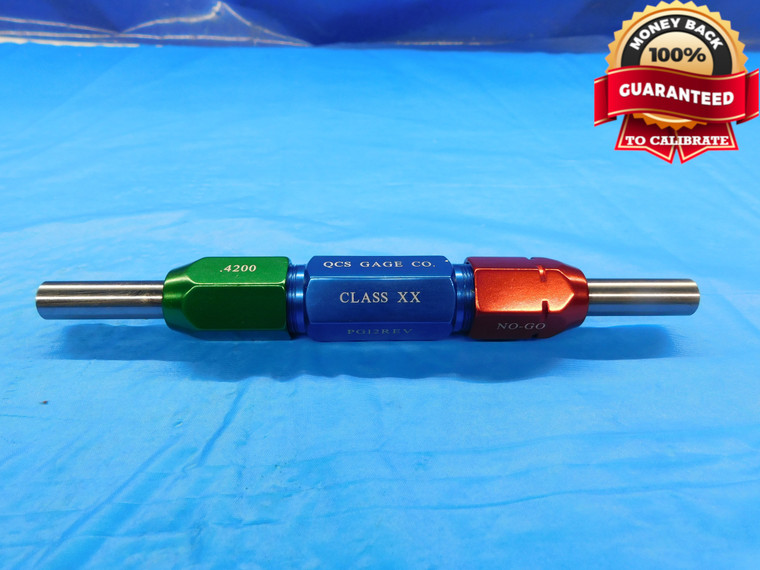 .4200 & .4290 CL XX PIN PLUG GAGE GO NO GO .4219 -.0019 27/64 11 mm .420 .429 - DW18062BB2