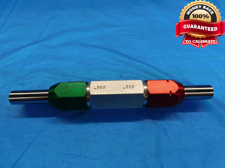 .5020 & .5220 PIN PLUG GAGE GO NO GO .5000 +.0020 1/2 12.751 mm .502 .522 CHECK - DW18125BB2