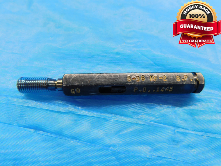 8 36 NF 2 BEFORE PLATE SET THREAD PLUG GAGE #8 .164 .1640 GO ONLY P.D. = .1445 - DW18241BP2