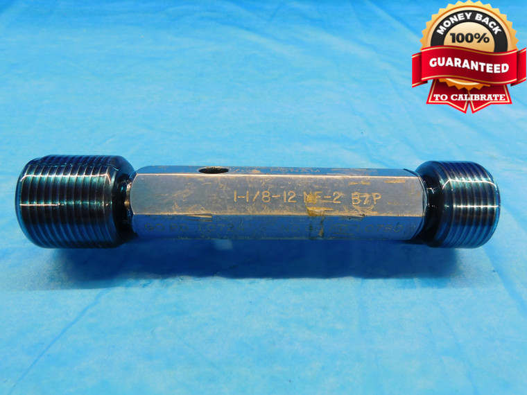 1 1/8 12 NF 2 BEFORE PLATE THREAD PLUG GAGE 1.125 GO NO GO PDS= 1.0724 & 1.0780 - DW18273BP2