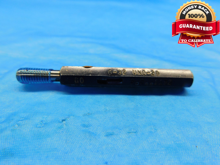 6 32 UNC 2B SPECIAL THREAD PLUG GAGE #6 .138 .1380 GO ONLY P.D. = .1192 - DW18290BP2