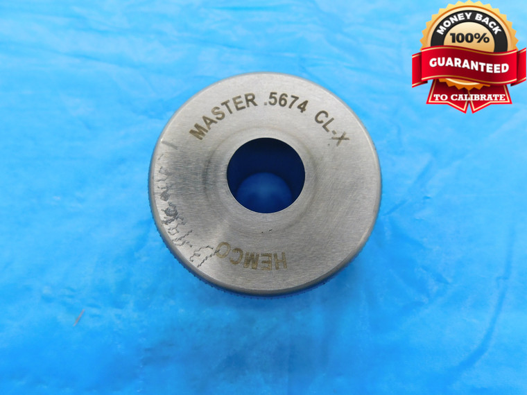 .5674 CLASS X MASTER PLAIN BORE RING GAGE .5625 +.0049 OVERSIZE 9/16 14.412 mm - DW18312BB2