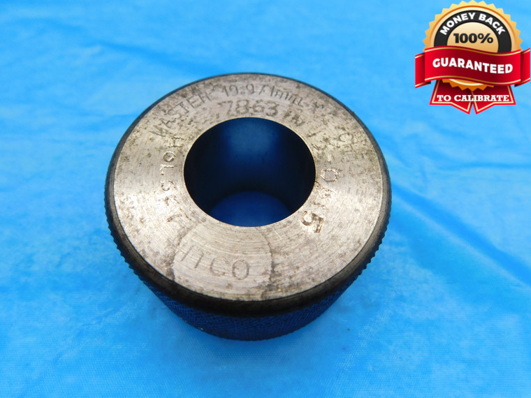 19.971 CL X MASTER PLAIN BORE RING GAGE 20.000 -.029 20 mm .7863 CHROME CHECK - DW18306BB2