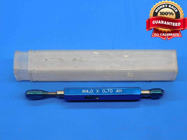M4 X .7 4H METRIC THREAD PLUG GAGE 4 0.7 GO NO GO P.D.'S = 3.545 & 3. ...