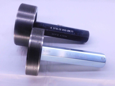 4 3/16 12 UNS 3B THREAD PLUG GAGE 4.1875 GO NO GO P.D.'S = 4.1334 & 4. ...