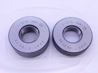 NEW 1 3/16 8 UN 2A SOLID THREAD RING GAGES 1.1875 GO NO GO PDS= 1.1042 ...