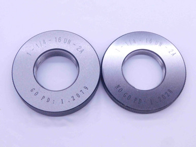 NEW 1 1/4 16 UN 2A SOLID THREAD RING GAGES 1.25 GO NO GO PD'S = 1.2079 ...