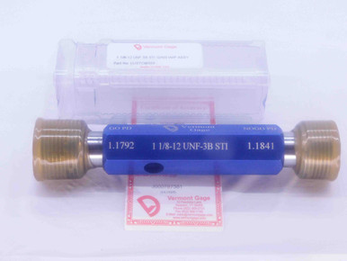 Sti Thread Plug NEW 1 1/8 12 UNF 3B STI VERMONT THREAD PLUG GAGE 1.125 GO NO GO = 1. ...