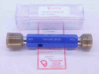 Sti Thread Plug NEW 7/8 9 UNC 3B STI HELICOIL VERMONT THREAD PLUG GAGE .875 GO NO GO ...