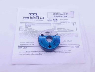 CERTIFIED 7/8 14 UNJF 3A LEFT HAND THREAD RING GAGE .875 NO GO ONLY PD ...