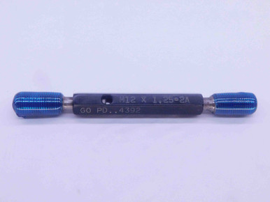M12 X 1.25 2A METRIC SET THREAD PLUG GAGE 12 GO NO GO P.D.'S = .4392 ...