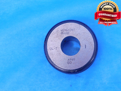 4960 CL Z MASTER PLAIN BORE RING GAGE .5000 -.0040 UNDERSIZE