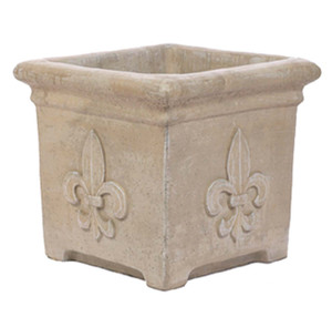 Square Rim Fleur De Leis Planter