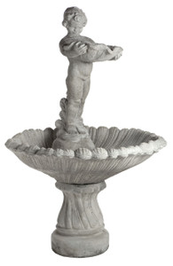 Standing Cherub / Large Seashell Fountain