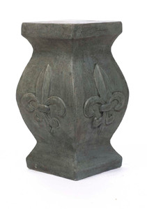 Contoured Square Fleur De Leis Pedestal