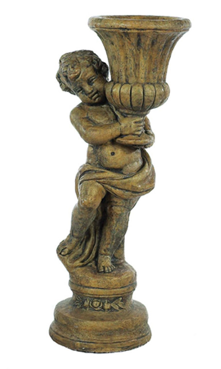 Large Cherub Holding Vase