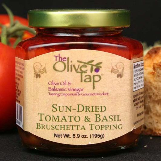 Sun-Dried Tomato and Basil Bruschetta Topping from The Olive Tap