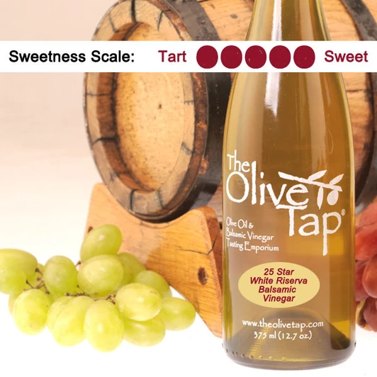 Bottle of 25 Star White Riserva Balsamic Vinegar from The Olive Tap