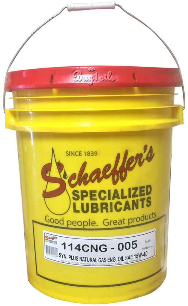 Schaeffer 0114CNG-005 Synthetic Plus Natural Gas Engine Oil 15W-40 (5-Gallons)