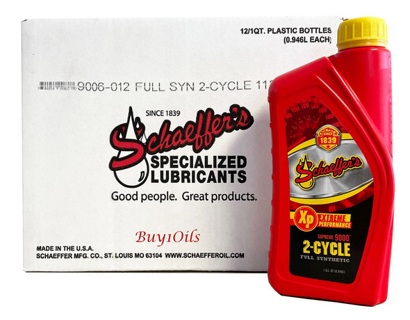 Schaeffer 9006-012 Supreme 9000 Full Synthetic Racing Oil 2-Cycle (12-Quarts)