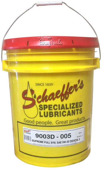 Schaeffer 9003D-005 Supreme 9000 Full Synthetic Gasoline Engine Oil 5W-30 (5-Gallons)