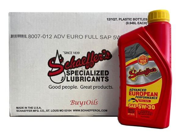Schaeffer 8007-012 Advanced European Performance Full SAPS 5W-30 (12-Quarts)