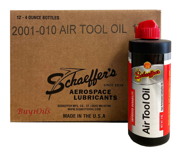 Schaeffer 2001-010 Air Tool Oil - Aerospace Lubricant (12-4oz. Bottle case)