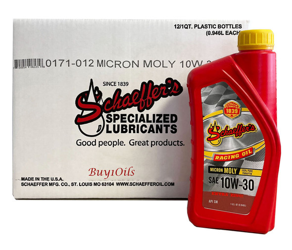 Schaeffer 171-012 Micron Moly Racing 10W-30 (12-Quarts)