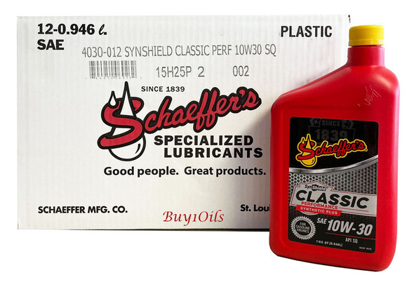 Schaeffer's 4030-012 SynShield Classic Performance 10W-30 | 12-Quart Case