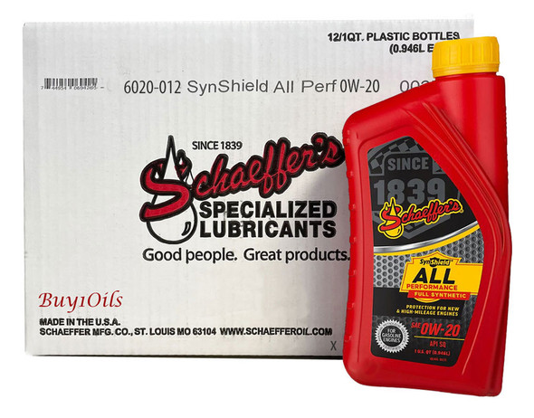 Schaeffer 6020-012 SynShield All Performance Synthetic 0W-20 | 12-QC 