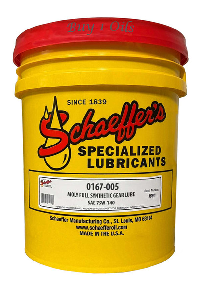 Schaeffer's 167 Moly Synthetic Gear Lube SAE 75W-140 | 5-Gallons