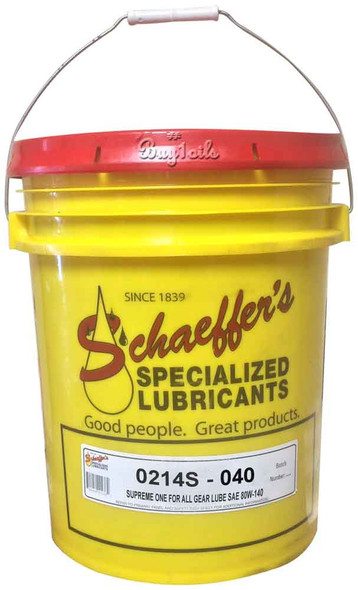 Schaeffer's 0214S-040 Supreme One For All Gear Lube 80W-140 (40-Lbs pail)