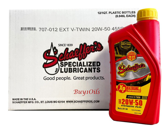 Schaeffer 0707-012 Extreme V-Twin Synthetic Plus Racing Oil 20W-50 (12-Quarts)