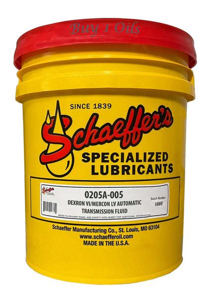 Schaeffer 0205A-005 Dexron® VI/Mercon® LV Full Synthetic ATF (5-Gallons pail)